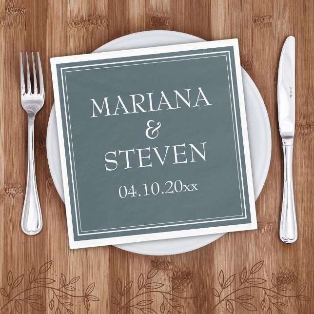 Boho Blue Modern Minimalist Napkin (Creator Uploaded)