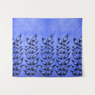 Boho Blue Plant Lover Tapestry