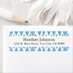 Boho Blue Watercolor Geometric Pattern