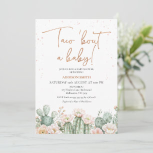 Boho Blush Cactus Taco 'bout a Baby Baby Invitation