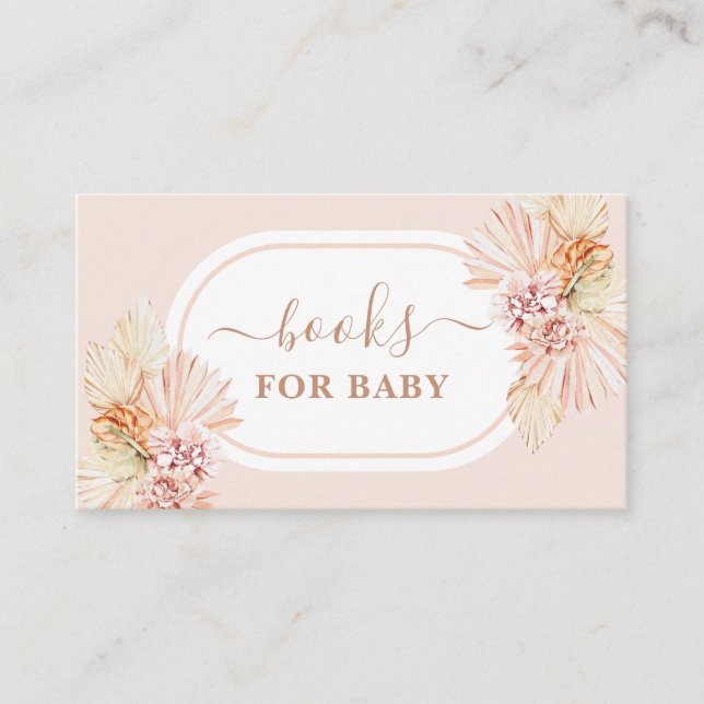 Boho Blush Desert Books for Baby Girl Card (Front)