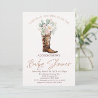 Boho Blush Floral Cacti Boot Baby Shower