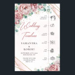 Boho blush floral eucalyprus gold wedding Timeline Poster<br><div class="desc">Boho blush floral eucalyprus gold wedding Timeline Sign Poster, !!! Note: Mount on heavy card stock Adorable bohemian design, inspired by the eternal roses - peonies - the symbol of love, lush flower garden of blush and dusty pink roses peonies, woven in fresh eucalyptus greenery and woven around the fax...</div>