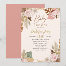 Boho Blush floral eucalyptus Baby Shower  