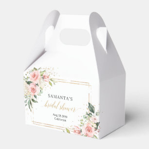 Boho Blush floral eucalyptus gold Bridal Shower Favour Box