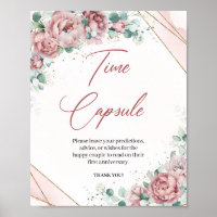 Boho blush floral eucalyptus Time capsule game