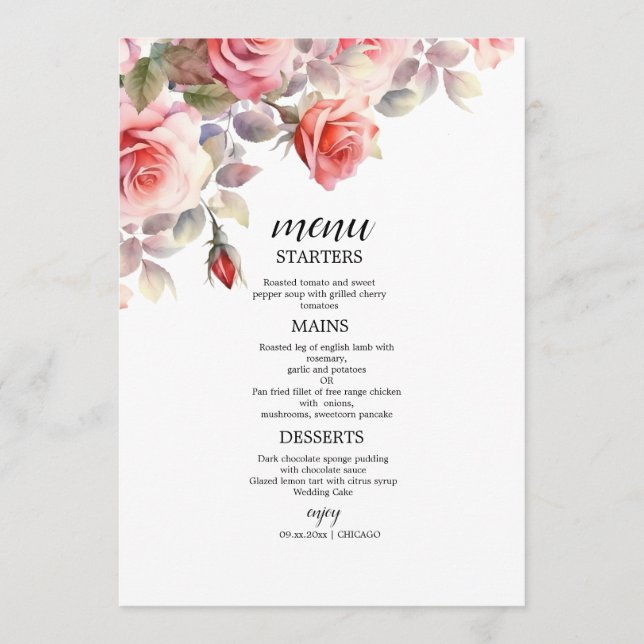 Boho Blush Floral Wedding Invitation (Front)