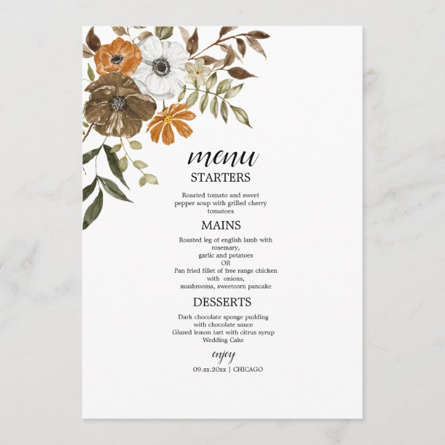 Boho Blush Floral Wedding Invitation (Front)