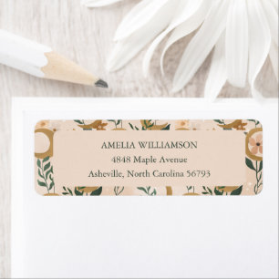 Boho Blush Green Botanical Moon Return Address