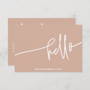 Boho Blush Hello Thank You Order Small Business Enclosure Card