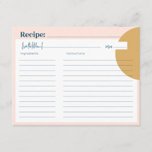 Boho Blush & Mustard Premium Recipe Card