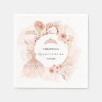 Boho Blush Pampas Glitter Dress Quinceanera