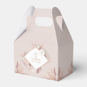 Boho Blush Pampas Grass Wedding Favour Box