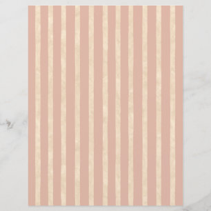 Boho Blush Pink and Cream Stripes Scrapbook Paper