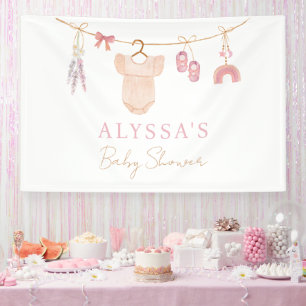 Boho Blush Pink Baby Clothes Girl Baby Shower Banner