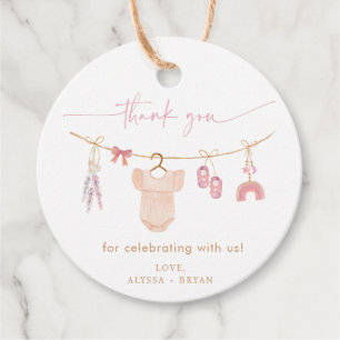 Boho Blush Pink Baby Clothes Girl Baby Shower Favour Tags
