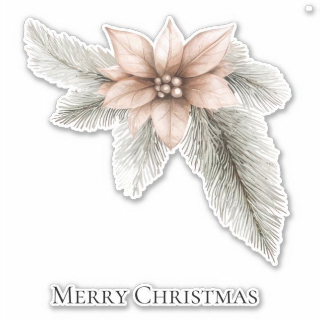 Boho Blush Pink Christmas Floral  (Front)