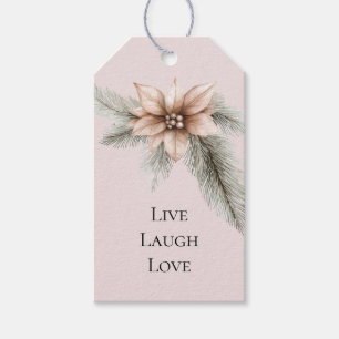 Boho Blush Pink Christmas Floral  Gift Tags