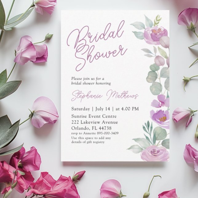 Boho Blush Pink Floral Bridal Shower Invitation (Creator Uploaded)