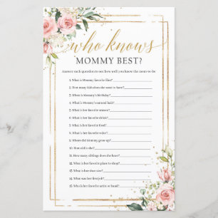 Boho blush pink floral gold who knows mummy best