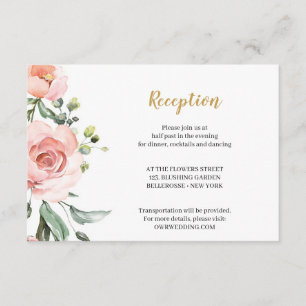Boho Blush Pink Floral Roses Gold Geometric Enclos Enclosure Card