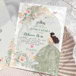 Boho Blush Pink Sage Green Princesa Quinceañera Invitation<br><div class="desc">Boho Blush Pink Sage Green Princesa Quinceañera Invitation</div>