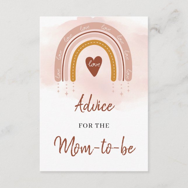 Boho Blush Rainbow Advice for the mum-to-be card (Front)