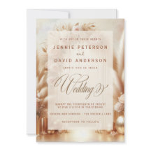 Boho Blush Roses Pampas Gold Arch Wedding