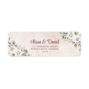 Boho Blush Roses Return Address