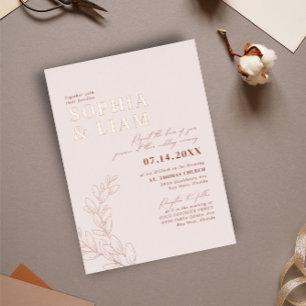 Boho Blush Terracotta With RSVP QR Code Wedding