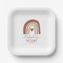 Boho bohemain watercolor baby shower rainbow