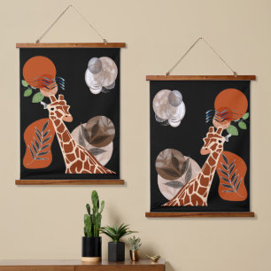 Boho Bohemian Animal Modern Art Giraffe Wall Decor Hanging Tapestry