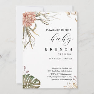 boho bohemian baby shower invitation