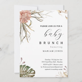 boho bohemian baby shower invitation