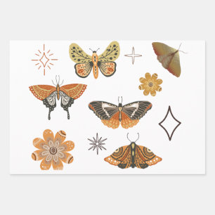 Boho Bohemian Butterflies  Wrapping Paper Sheet