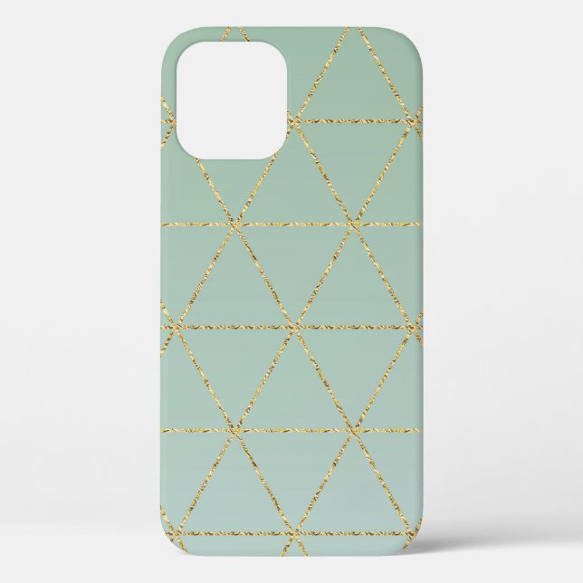 Boho Bohemian Chic Gold & Mint Geometric Glam Case-Mate iPhone Case (Back)