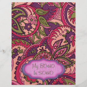 BOHO Bohemian Colourful Paisley Scrapbook Paper