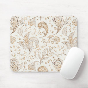 Boho Bohemian Cream Paisley Mouse Mat