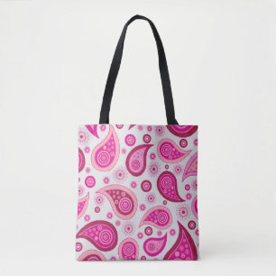 BOHO BOHEMIAN PINK PAISLEY TOTE PURSE BAG