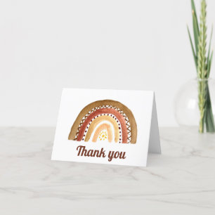 Boho Bohemian Rainbow Baby Shower Thank you Card