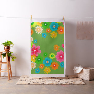 Boho Bohemian Retro Colourful Floral Flowers Fabric