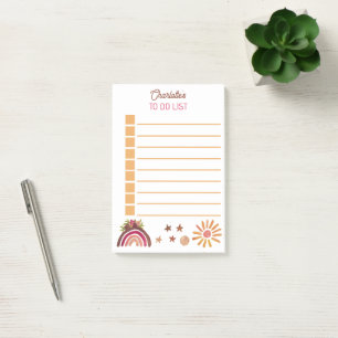 Boho Bohemian To Do List Sun Pretty  Post-it Notes