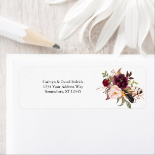 Boho Bold Burgundy Navy Floral Wedding