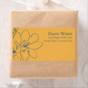Boho + Bold Yellow Wildflower Return Address Label