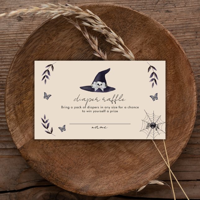 Boho Boo Witch Hat Diaper Raffle Baby Shower Enclosure Card (Boho Boo Witch Hat Diaper Raffle Baby Shower Enclosure Card)