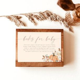 Boho Books for Baby Card, Fall Pumpkin Baby Shower Invitation
