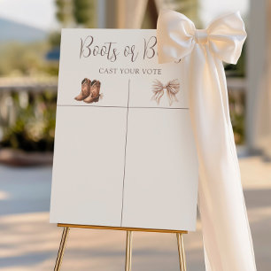Boho Boots Or Bows Gender Reveal Prediction Sign