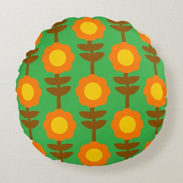 Boho Botanica Round Pillow (Front)