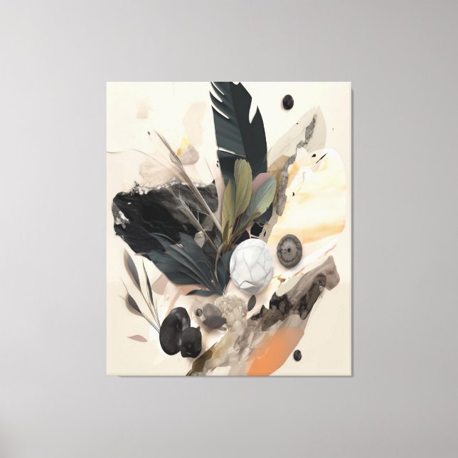 Boho Botanical Abstract Earthy Minimalist  Canvas Print (Front)