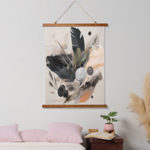 Boho Botanical Abstract Earthy Minimalist  Hanging Tapestry